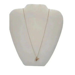 14K Gold-Filled Amethyst Stone Heart Arrow Pendant Necklace Vintage